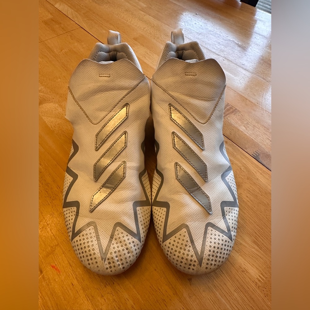 Men’s Adidas White and Gray Football Cleats